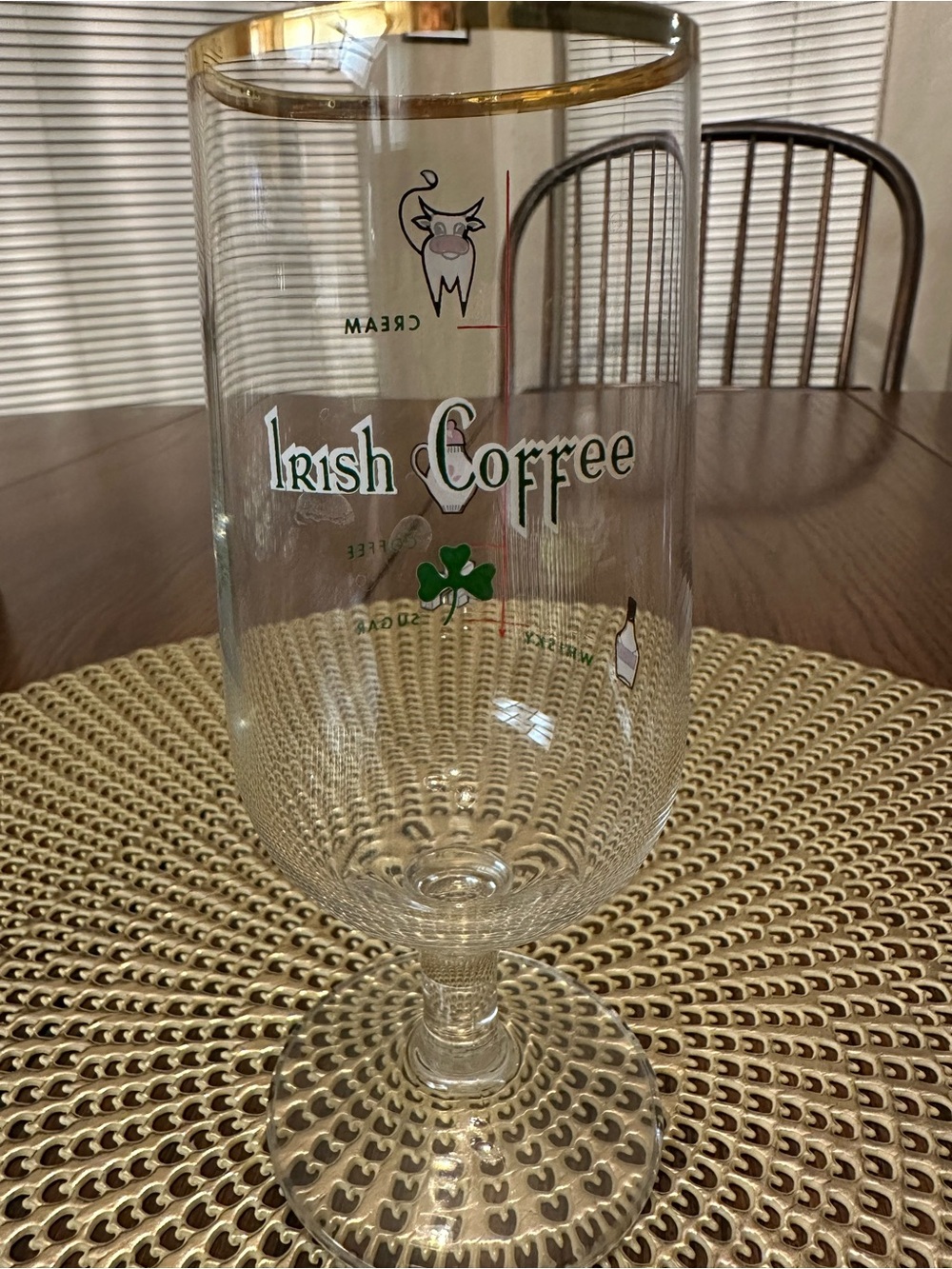 Vintage Irish Coffee Glass with Gold Rim - Clear - Picture 2 of 6